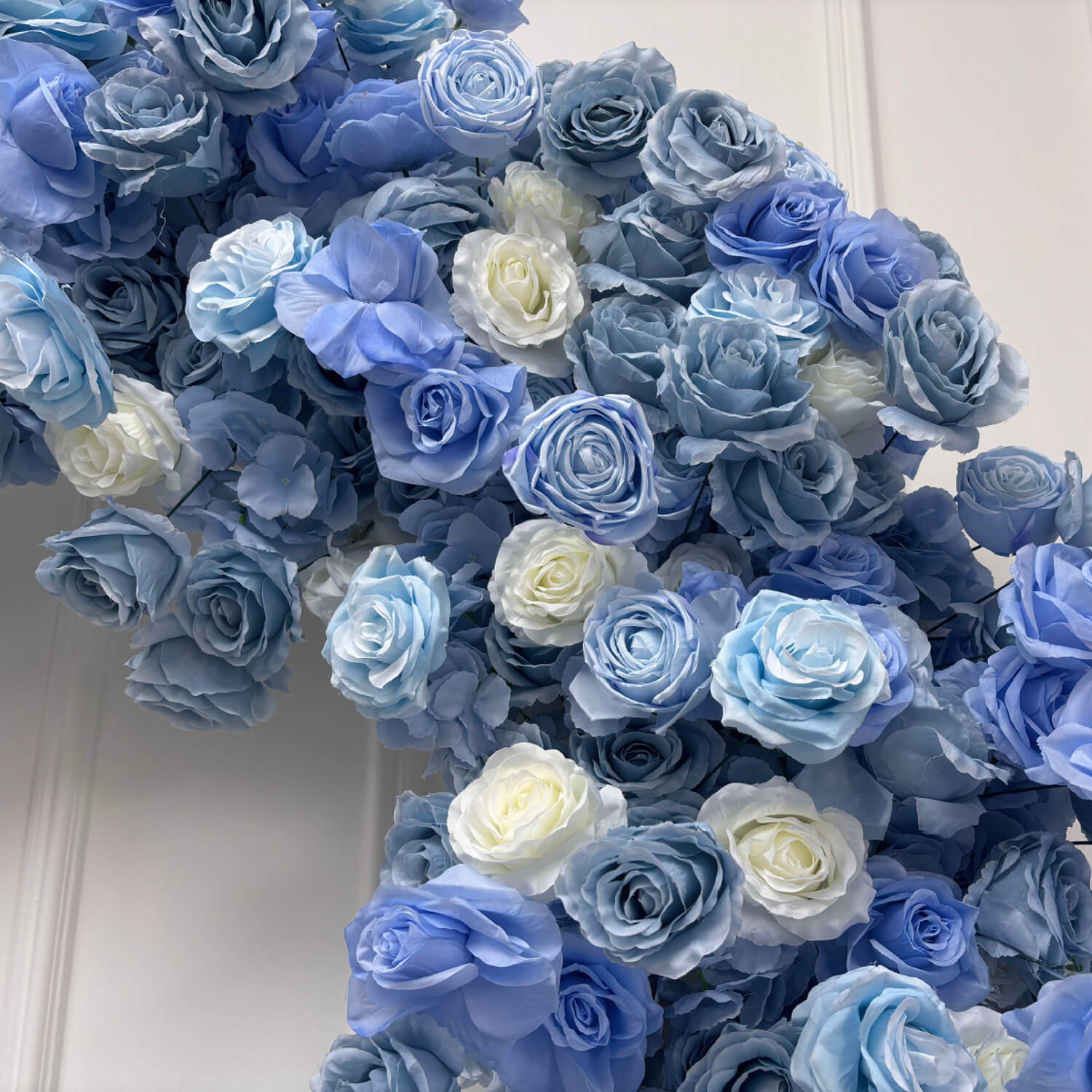 Blue Roses Heart Shaped Flower Wall For Baby Shower Decoration-ubackdrop