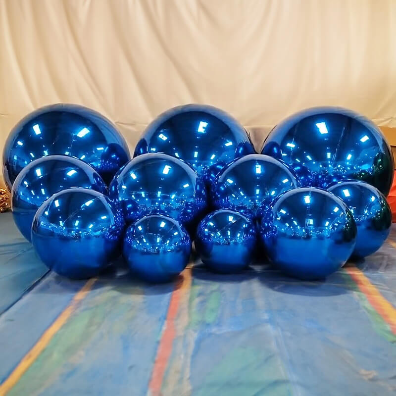 Blue Inflatable Mirror Ball Reusable Big Bubble Balloon-ubackdrop
