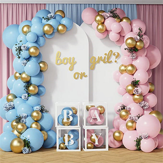 Blue Pink Balloons Gender Reveal Party Birthday Party Decorations-ubackdrop