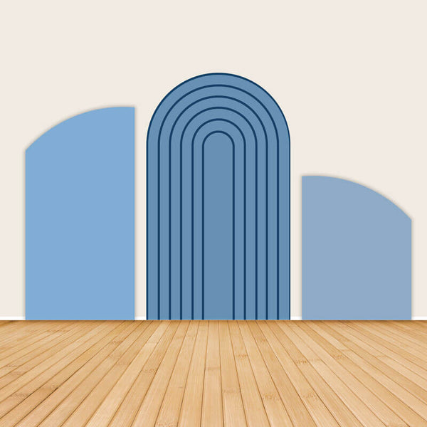 Blue Solid Color Chiara Arched Wall Covers – ubackdrop
