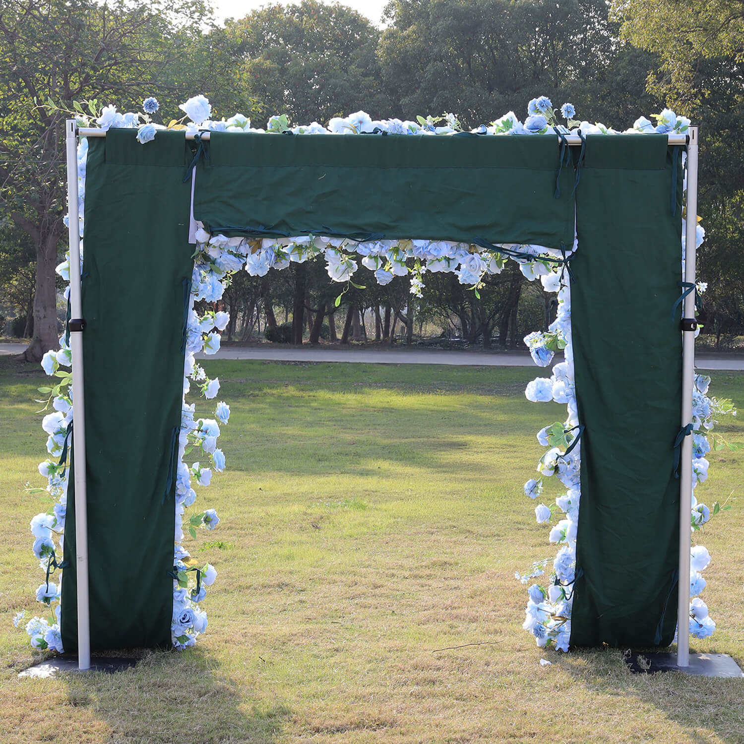 Blue Roses Fabric Artificial Arch Flower Wall-ubackdrop
