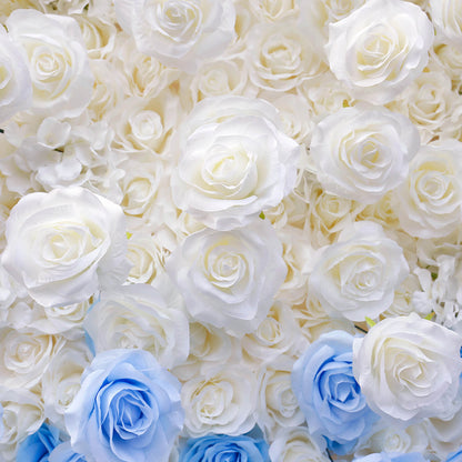 Blue and White Gradient Flower Wall Backdrop for Birthday&Baby Shower Party Decoration-ubackdrop