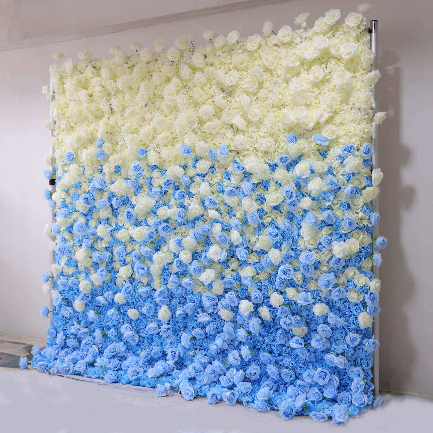 Blue and White Gradient Flower Wall Backdrop for Birthday&Baby Shower Party Decoration-ubackdrop
