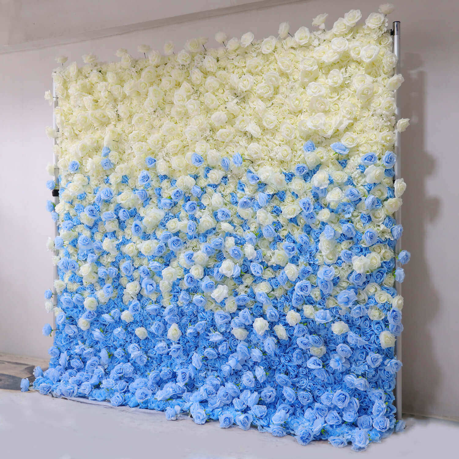 Blue and White Gradient Flower Wall Backdrop for Birthday&Baby Shower Party Decoration-ubackdrop