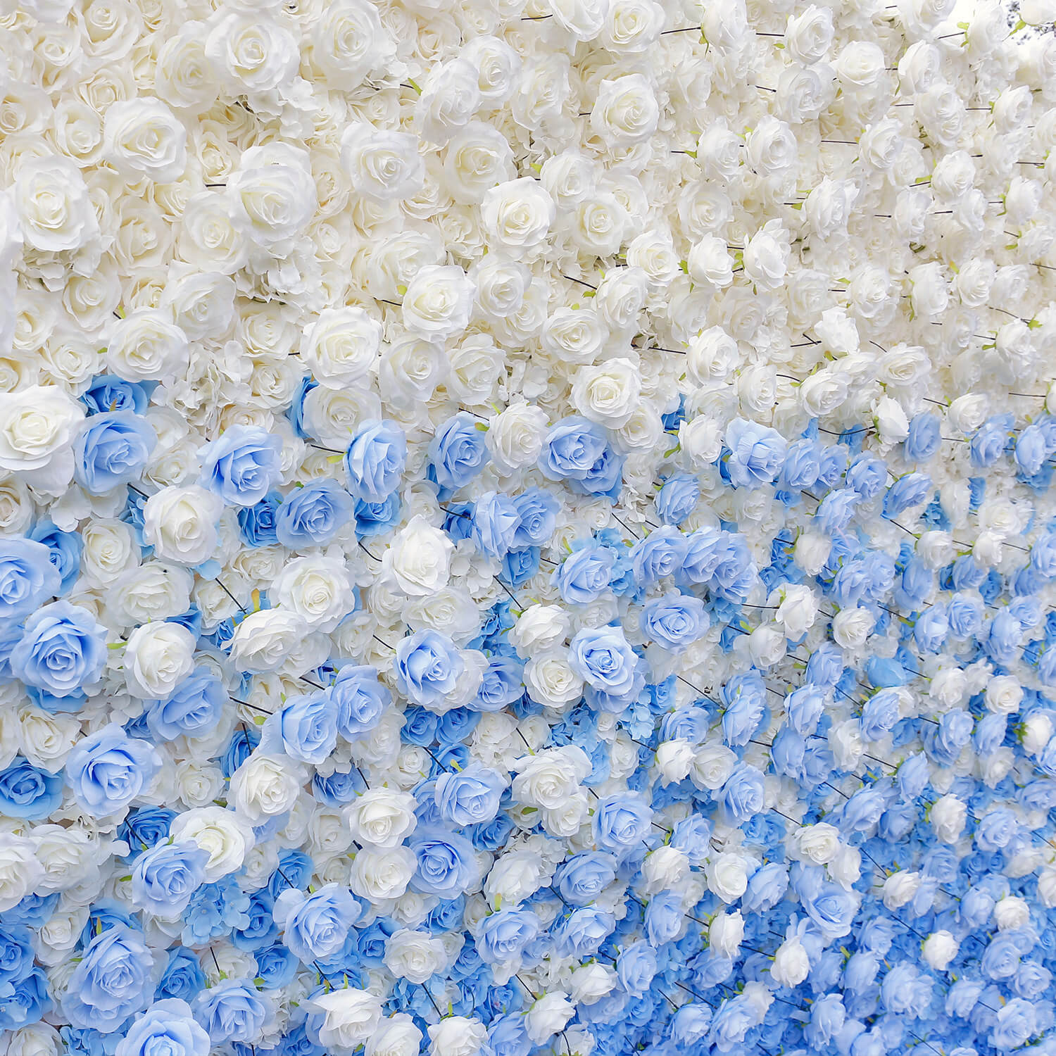 Blue and White Gradient Flower Wall Backdrop for Birthday&Baby Shower Party Decoration-ubackdrop