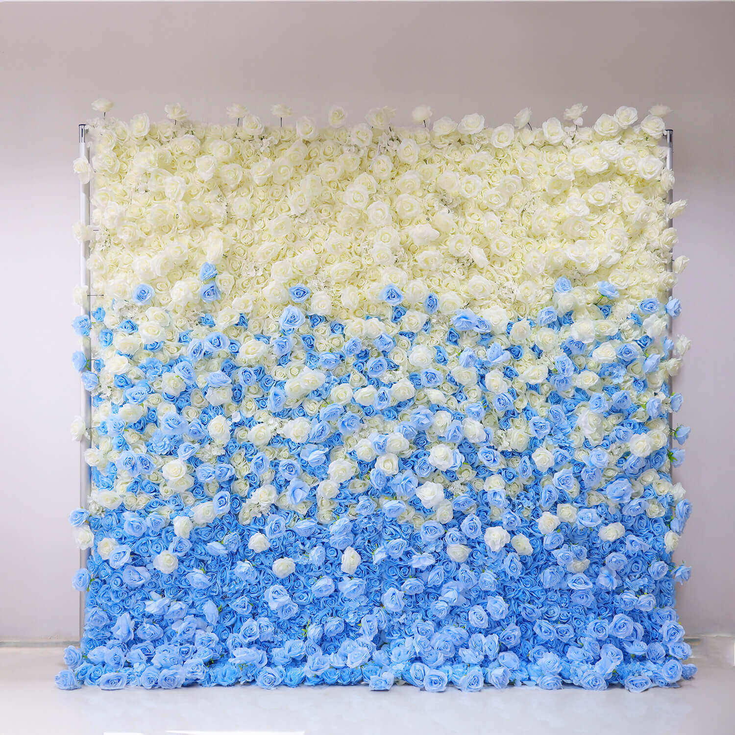 Blue and White Gradient Flower Wall Backdrop for Birthday&Baby Shower Party Decoration-ubackdrop