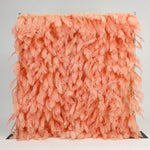 Boho Pink Orange Feather Flower Wall for Party Backdrop
