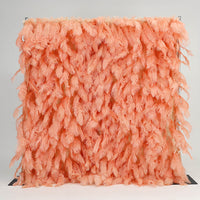 Boho Pink Orange Feather Flower Wall for Party Backdrop