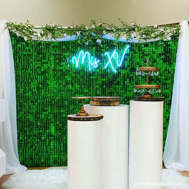 Bright Green Shimmer Wall Panels – Easy Setup Birthday/Event/Theme Party Decorations-ubackdrop