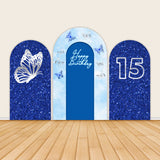 Butterflies with Starry Sky for 15th Birthday Arch Backdrop Covers