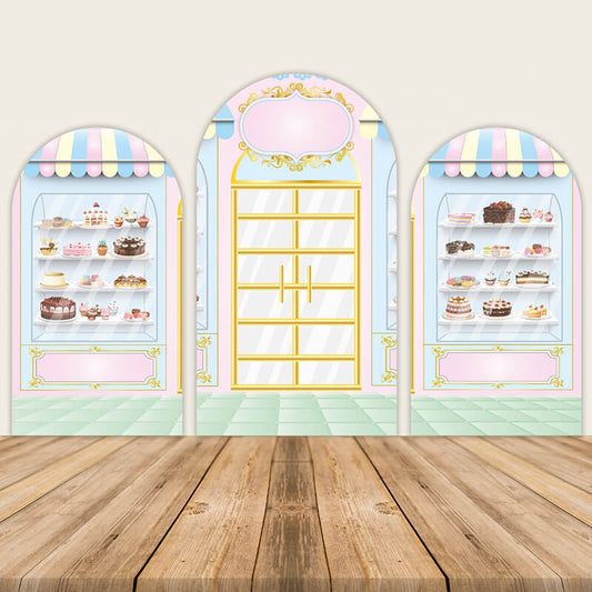 Cake Shop Theme Backdrop Girl's 1st First Birthday Party Decoration Background-ubackdrop