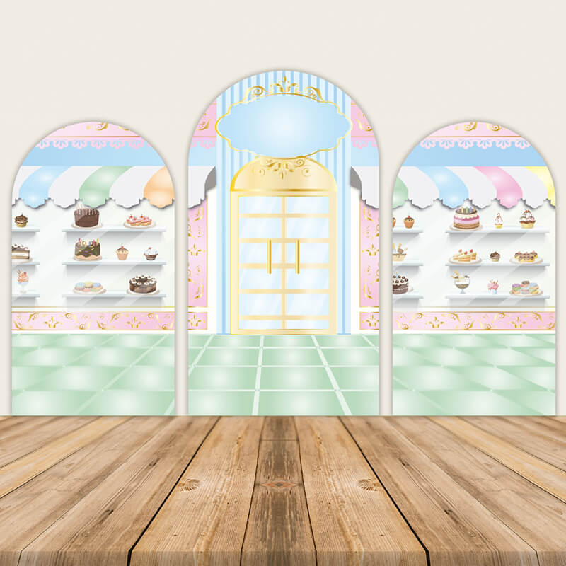 Cake Shop Theme Backdrop Girl's Baby Shower Party Decoration Background-ubackdrop