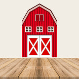 Cartoon Red Barn Farm Theme Birthday Party Backdrop