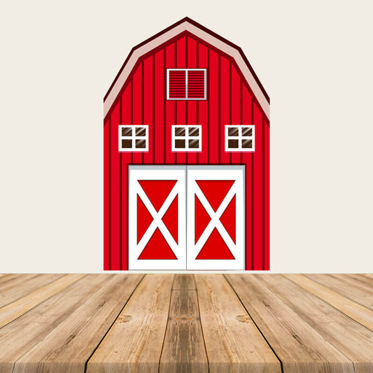 Cartoon Red Barn Farm Theme Birthday Party Backdrop-ubackdrop