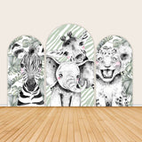 Cartoon Safari Baby Shower Birthday Party Backdrop