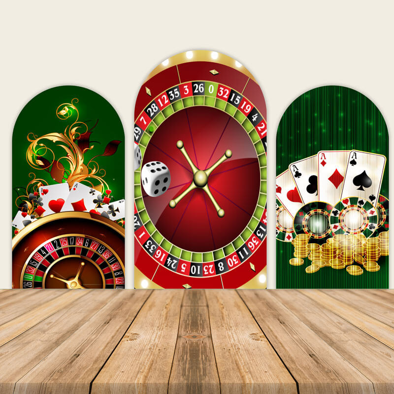 Casino Poker Theme Chiara Arched Wall Covers-ubackdrop