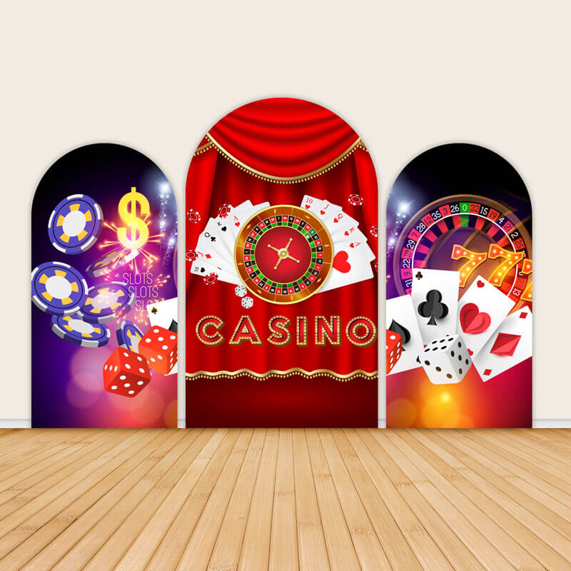 Casino Theme Birthday Party Chiara Arched Wall Covers-ubackdrop