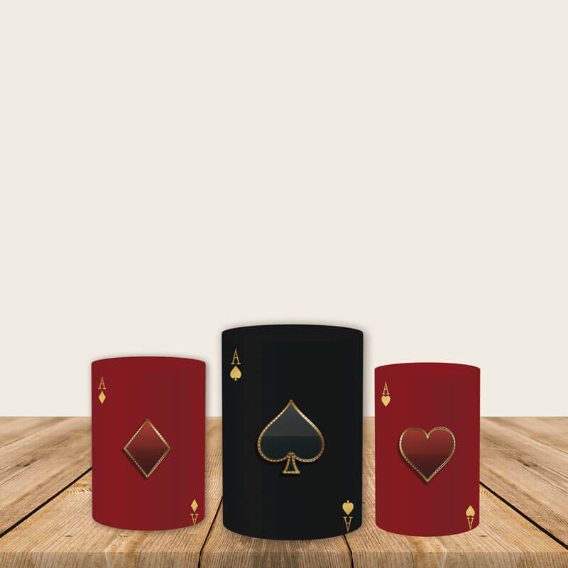 Casino Theme Fabric Pedestal Covers-ubackdrop