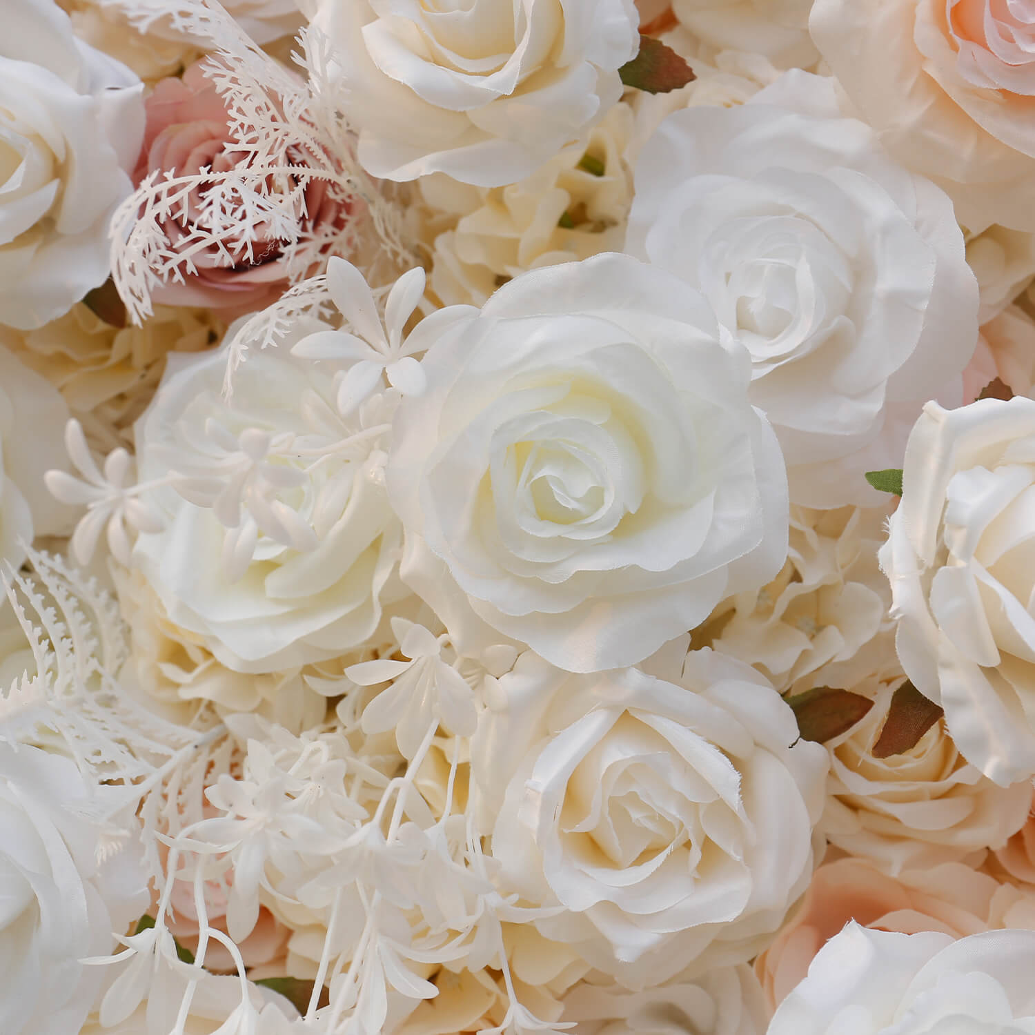 Champagne Pink White Rose Flower Wall for Engagement Wedding Party Decoration-ubackdrop