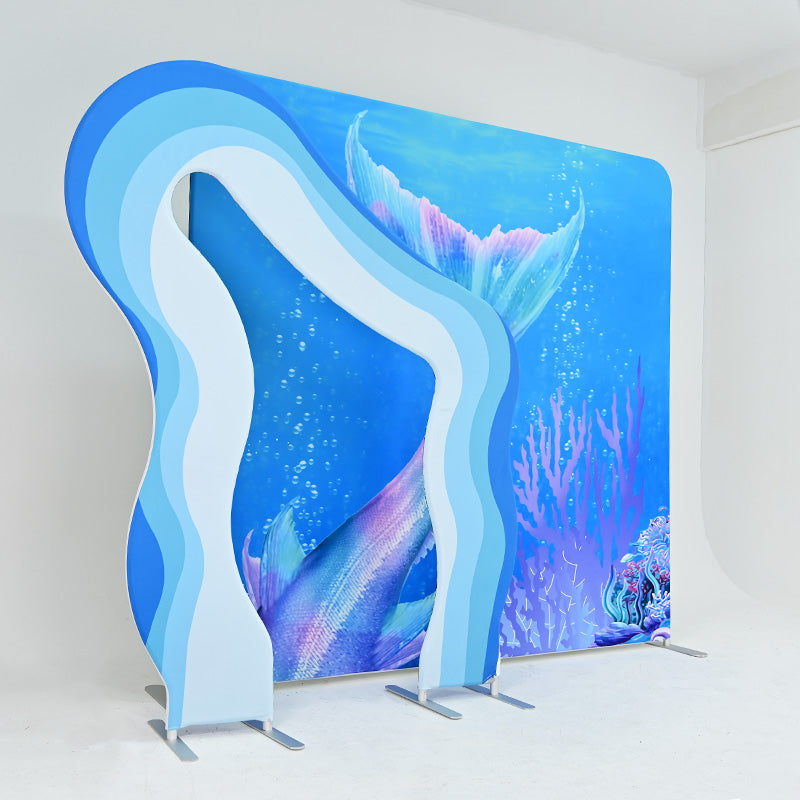 6x7ft Chiara Wave Curved Arch Frame Irregular Backdrop Stand for Event-ubackdrop