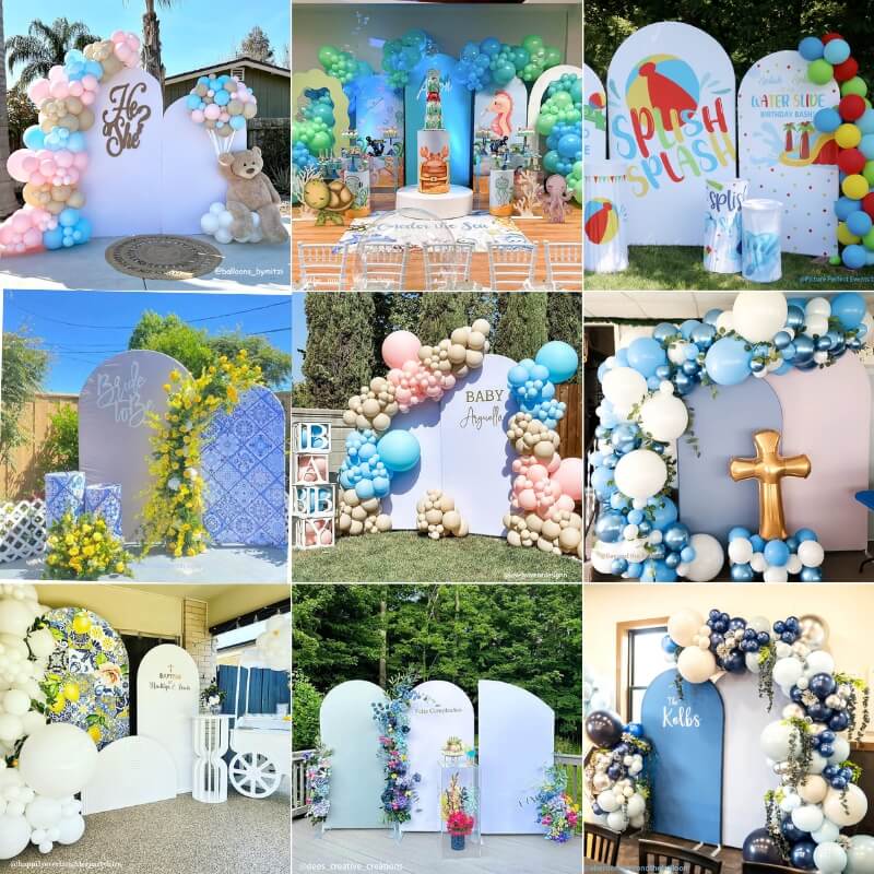 Chiara Backdrop Wall Set, Arched Wall Set Birthday&Baby Shower&Wedding Party Decoration-ubackdrop