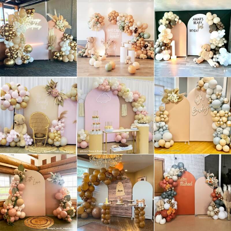 Chiara Backdrop Wall Set, Arched Wall Set Birthday&Baby Shower&Wedding Party Decoration-ubackdrop