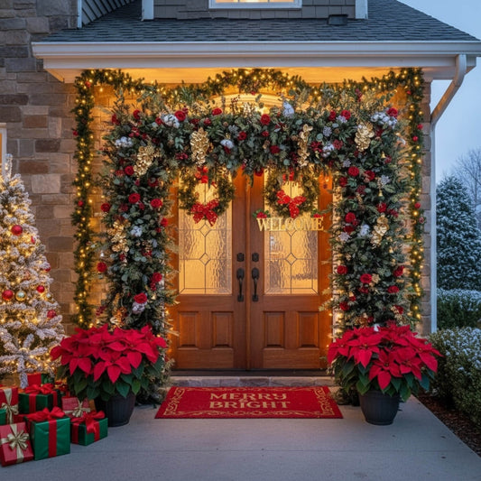 Christmas Decoration Arch Artificial Flower Wall Party Decor-ubackdrop