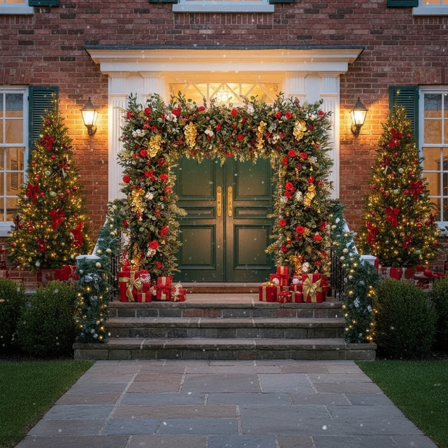 Christmas Decoration Arch Artificial Flower Wall Party Decor-ubackdrop