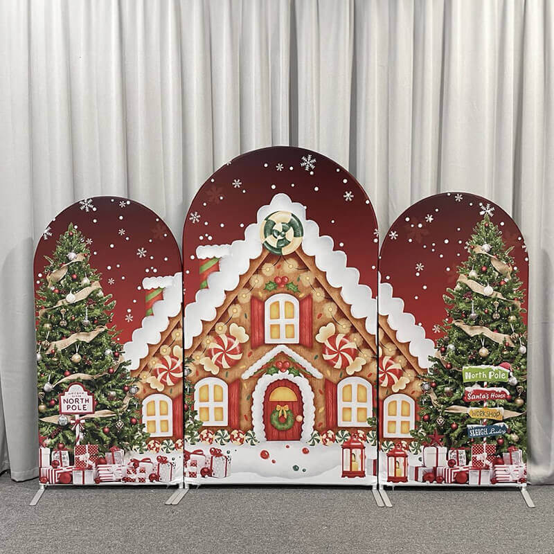 Christmas Gingerbread House Chiara Arched Wall Covers-ubackdrop