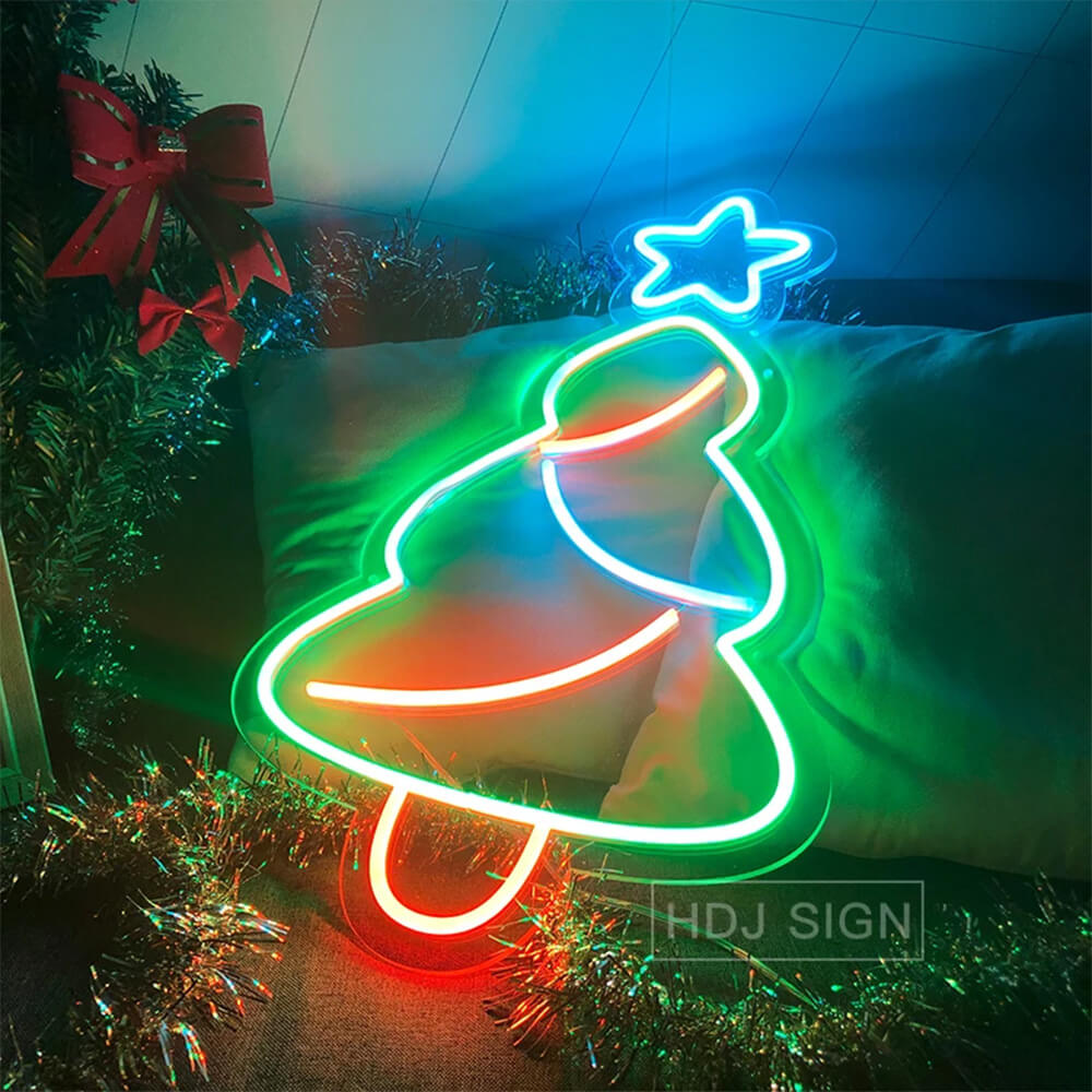 Christmas LED Neon lights Christmas Tree Modeling Lights Holiday Atmosphere-ubackdrop