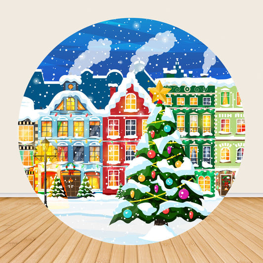 Christmas Tree Round Backdrop Cover-ubackdrop