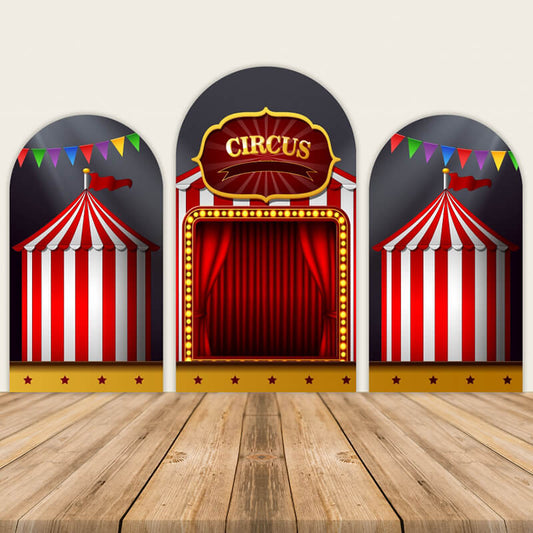 Circus Backdrop Circle Carnival Theme Birthday Party Backdrop-ubackdrop