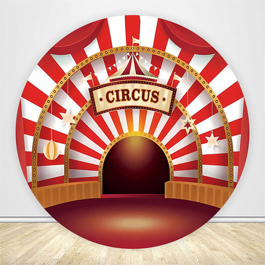 Circus Carnival Kids Birthday Backdrop Round Cover-ubackdrop