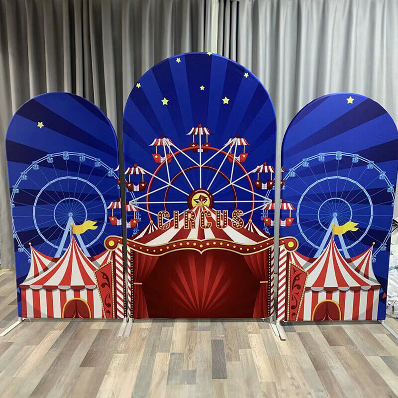 Circus Tent Birthday Chiara Arched Wall Covers-ubackdrop