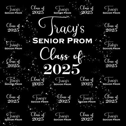 Class of 2025 Backdrop Black and White Graduation Party Background-ubackdrop