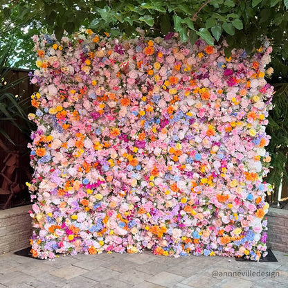 Colorful Artificial Wedding Flower Wall Backdrop For Event Wedding&Birthday Decoration-ubackdrop