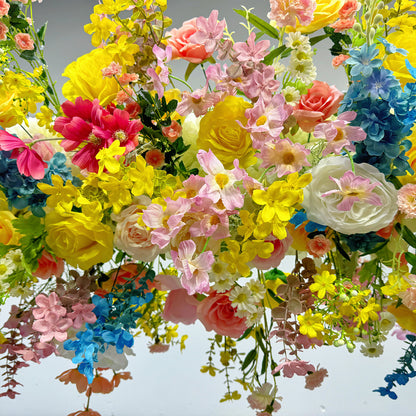 Colorful Arch Artificial Flower Wall For Event Wedding-ubackdrop
