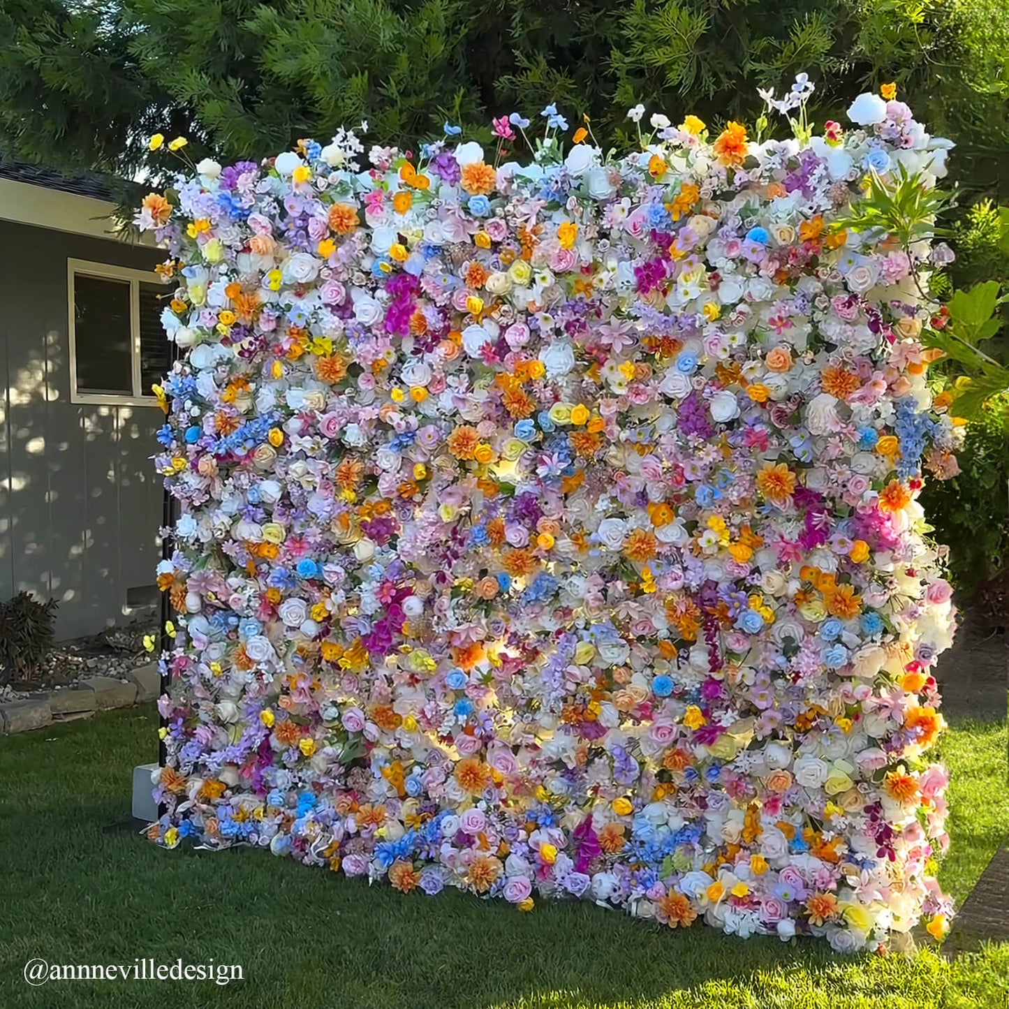 Colorful Artificial Wedding Flower Wall Backdrop For Event Wedding&Birthday Decoration-ubackdrop