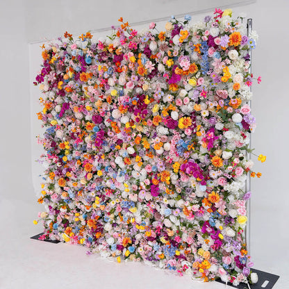 Colorful Artificial Wedding Flower Wall Backdrop For Event Wedding&Birthday Decoration-ubackdrop