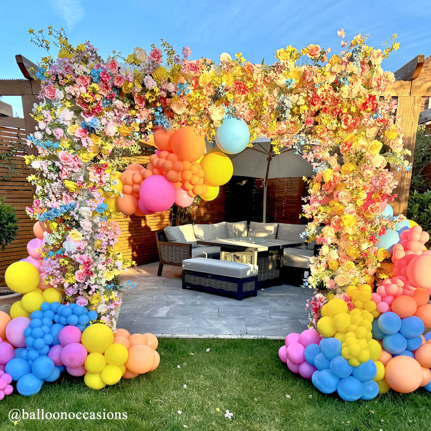 Colorful Arch Artificial Flower Wall For Event Wedding – ubackdrop