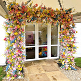 Colorful Arch Artificial Flower Wall For Event Wedding