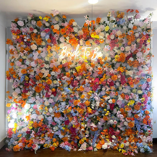 Colorful Artificial Wedding Flower Wall Backdrop For Event Wedding&Birthday Decoration-ubackdrop