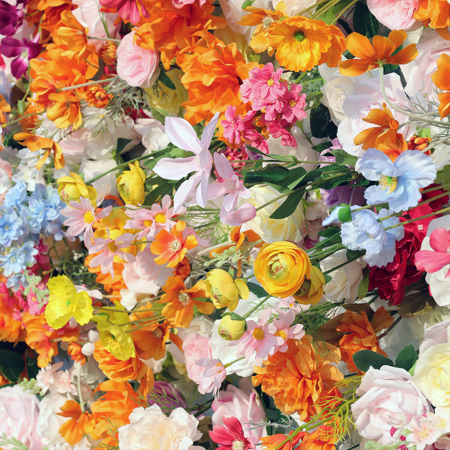 Colorful Artificial Wedding Flower Wall Backdrop For Event Wedding&Birthday Decoration-ubackdrop