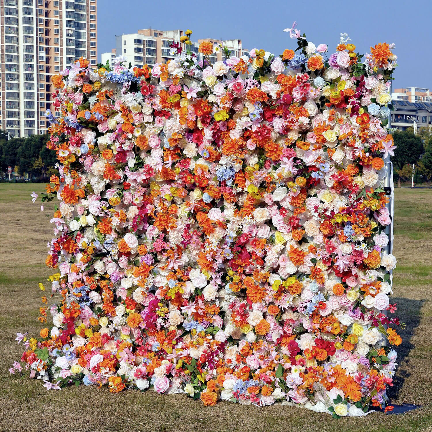 Colorful Artificial Wedding Flower Wall Backdrop For Event Wedding&Birthday Decoration-ubackdrop