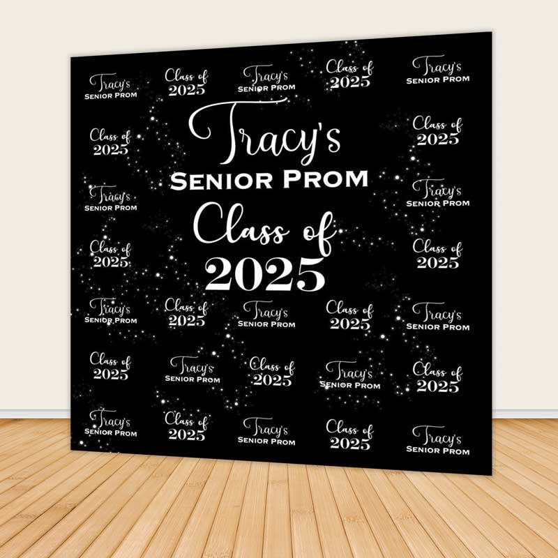 Class of 2025 Backdrop Black and White Graduation Party Background-ubackdrop