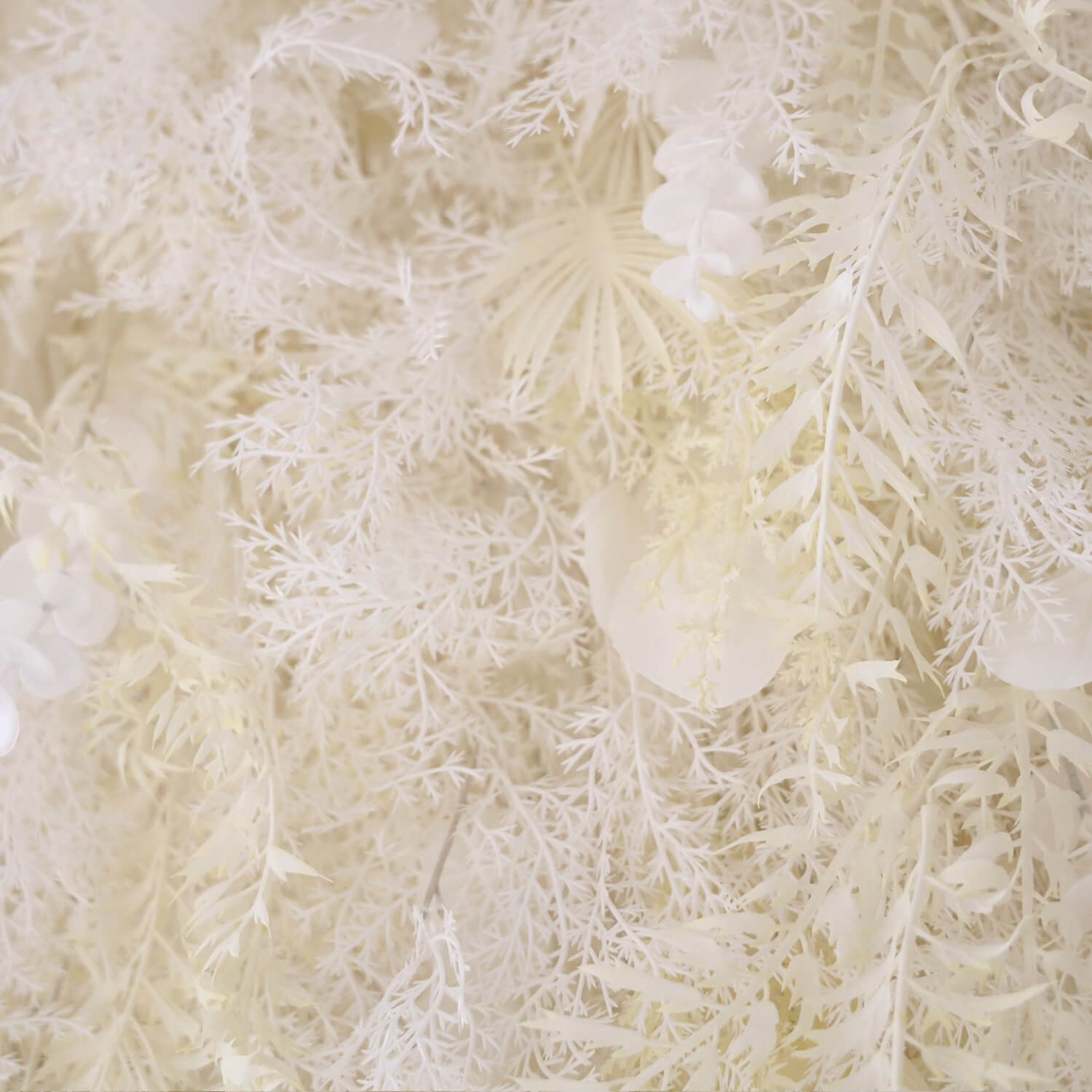 Cream White Misty Smog Pampas Flower Wall For Wedding Arrangement Event Decor-ubackdrop