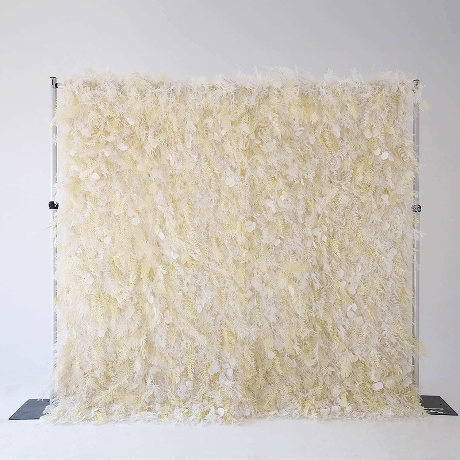 Cream White Misty Smog Pampas Flower Wall For Wedding Arrangement Event Decor-ubackdrop
