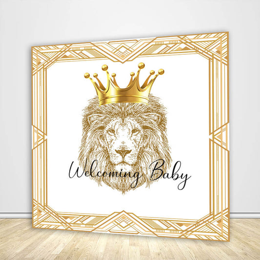 Crown Lion Theme Baby Shower Backdrop-ubackdrop