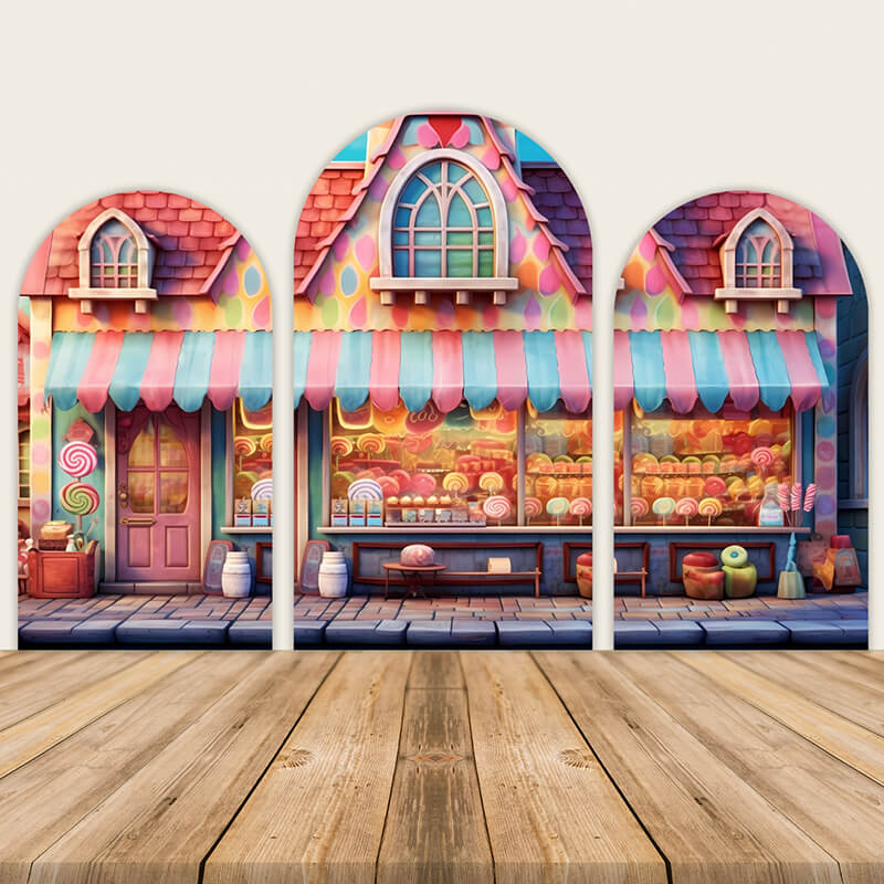 Cute Candy Shop Themed Birthday Party Backdrop-ubackdrop