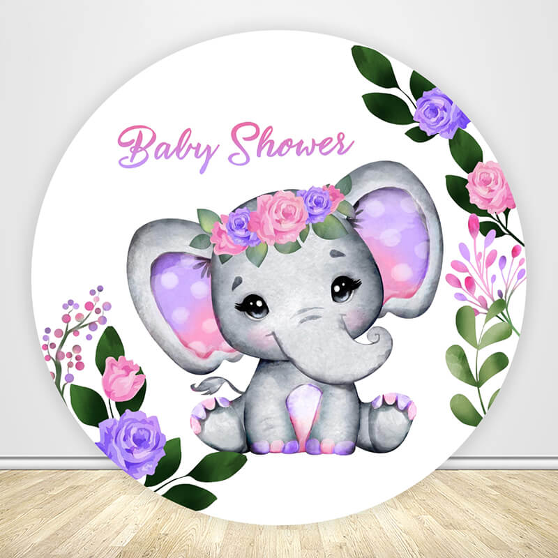 Cute Elephant Theme Baby Shower Birthday Party Backdrop Decoration-ubackdrop